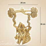 Glossy Metal Radha Krishna Statue | Premium Decorative Idol for Home Temple, Pooja Room & Gifting