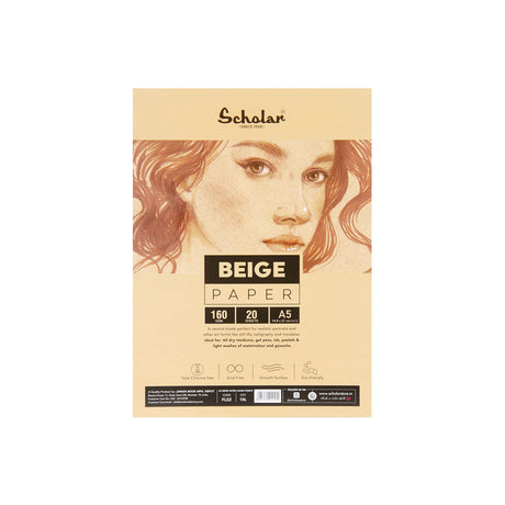 Scholar Beige Paper Loose Sheets 160 GSM – Pack of 20 Sheets - Retail Maharaj