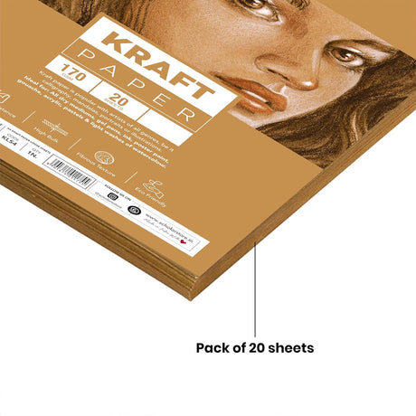 Scholar Kraft Toned Paper Loose Sheets 170gsm for Sketching and Mixed Media - Retail Maharaj
