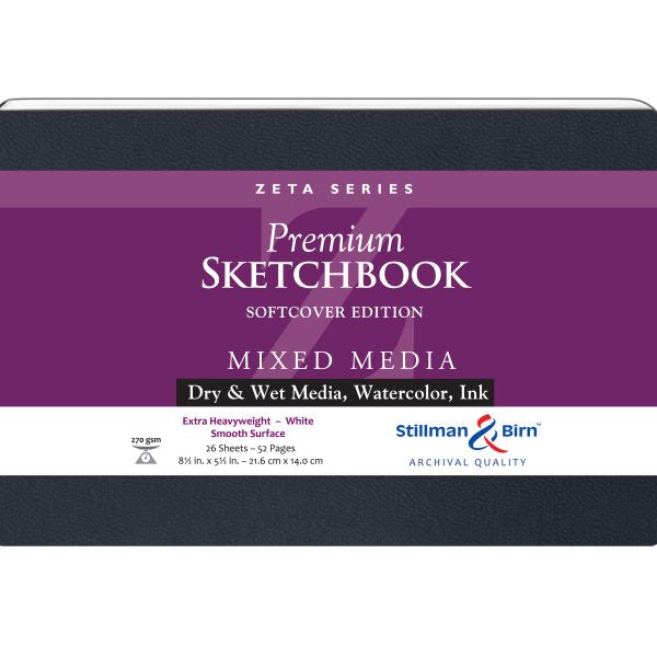 Stillman Birn Zeta Series Extra Heavyweight Smooth Paper Sketchbook Open Stock