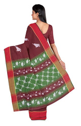 Kantha Cotton Saree – Maroon - Retail Maharaj