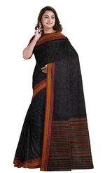 Dokhna Cotton Saree – Black and Red - Retail Maharaj