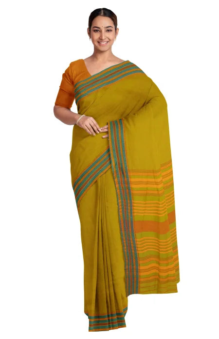 Begumpuri Cotton Saree – Green - Retail Maharaj