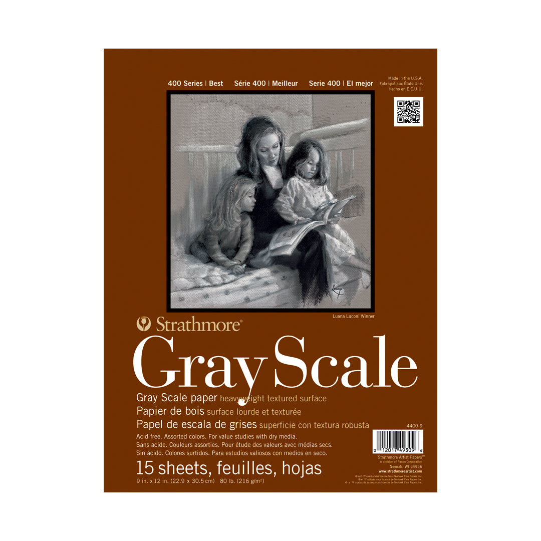 Strathmore 400 Series Gray Scale Drawing Pad 80 lb Assorted Tones - Retail Maharaj