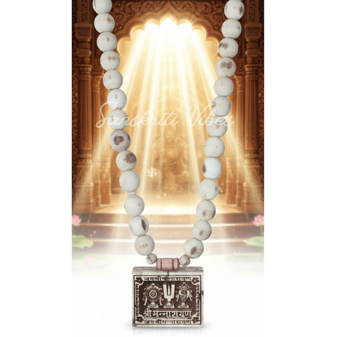 Shriman Narayan Tulsi Bhaktmal Locket Mala – Devotional Necklace for Spiritual Connection - Retail Maharaj