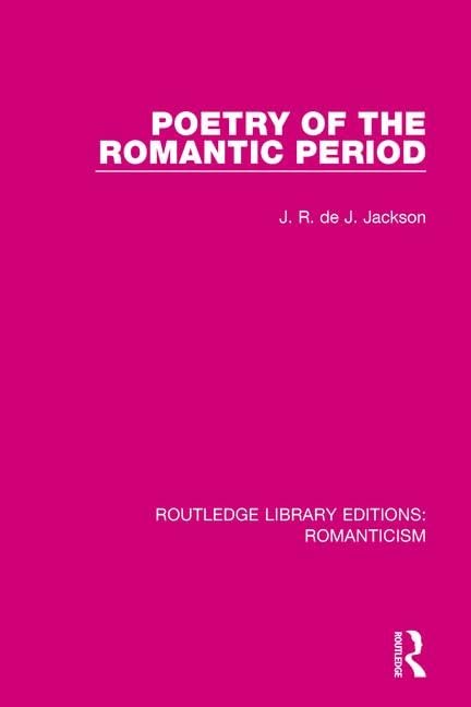 Poetry of the Romantic Period (Routledge Library Editions: Romanticism) - Retail Maharaj