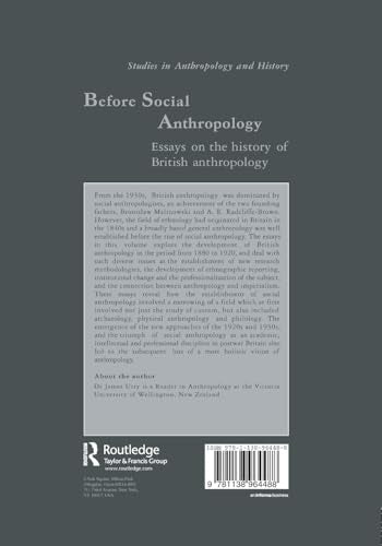 Before Social Anthropology: Essays on the History of British Anthropology (Studies in Anthropology and History) - Retail Maharaj