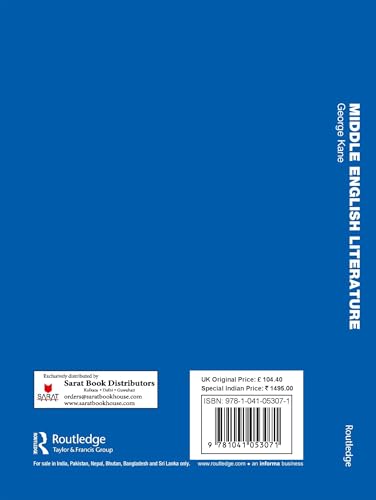 Middle English Literature:A Critical Study of the Romances, the Religious Lyrics, and Piers Plowman - Retail Maharaj