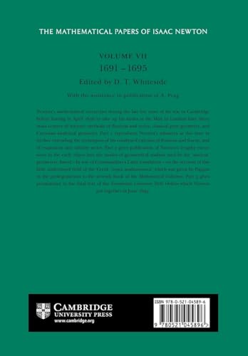 The Mathematical Papers of Isaac Newton: Volume 7, 1691-1695 (The Mathematical Papers of Sir Isaac Newton)