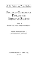 Challenging Mathematical Problems with Elementary Solutions, Vol. II (Dover Books on Mathematics) - Retail Maharaj