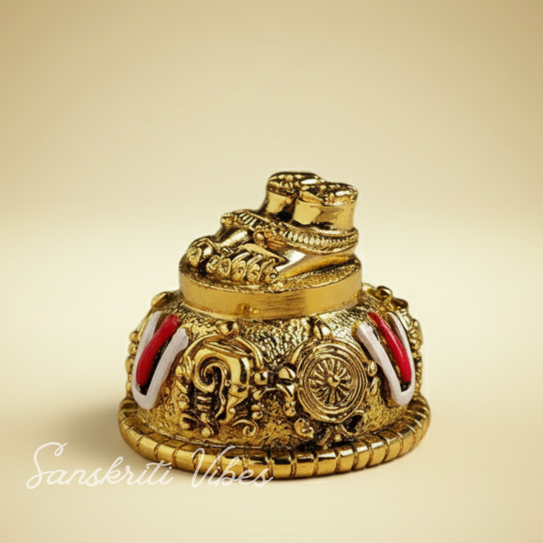 Lord Venkateswara Swami Tirupati Balaji Vishnu Charan Paduka with Shankh Chakra Tilak | Divine Paduka for Pooja Room, Home Temple & Car Dashboard