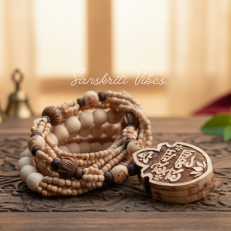 Original Tulsi Panch Mala Hare Rama Hare Krishna Bhaktmal Locket Mala – Sacred Necklace for Devotional Chanting - Retail Maharaj