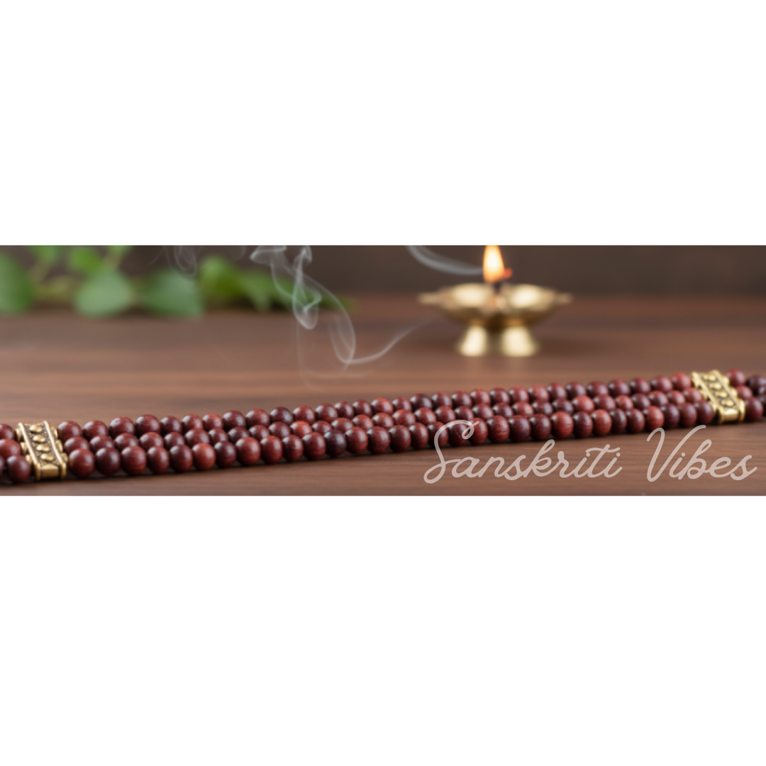 Multi Layer Red Sandalwood Bead Bracelet Adjustable Trendy Classic Spiritual Healing Bracelet for Men and Women