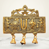 Wall Hanging Tirupati Balaji Shankh Chakra Tilak with Hanuman Ji & Garud | Gold-Plated Decorative Symbol for Home Temple & Entrance