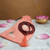 Pure Rakt Chandan Mala 108 Plus 1 Beads Original Red Sandalwood Mala for Meditation Japa and Prayer 10mm - Retail Maharaj