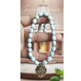 Krishna Pyari Vaijanti Beads Mala with Tulsi Locket for Neck Spiritual Mala for Shri Krishna Devotees 20 Inch