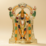 Tirupati Balaji Metal Decorative Statue | Gold-Plated Glossy Showpiece for Home Temple, Pooja Room & Office Desk