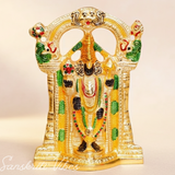 Tirupati Balaji Metal Decorative Statue | Gold-Plated Glossy Showpiece for Home Temple, Pooja Room & Office Desk