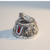 Tirupati Balaji Vishnu Charan Paduka Silver-Plated | Venkateswara Swami Shankh Chakra Tilak Namah Symbol for Home Temple & Car Dashboard