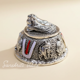 Tirupati Balaji Vishnu Charan Paduka Silver-Plated | Venkateswara Swami Shankh Chakra Tilak Namah Symbol for Home Temple & Car Dashboard