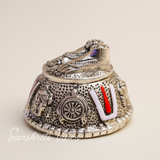 Tirupati Balaji Vishnu Charan Paduka Silver-Plated | Venkateswara Swami Shankh Chakra Tilak Namah Symbol for Home Temple & Car Dashboard