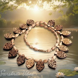 Radha Carved Naam Original Neem Kanthi Haar Pendant Natural Neem Wood Spiritual Necklace