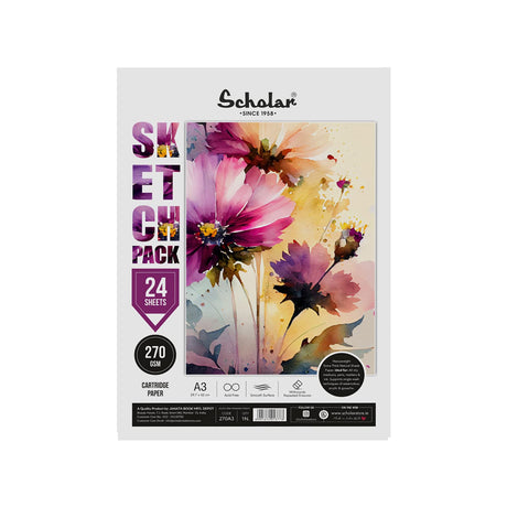 Scholar Heavyweight Sketch Pack Loose Drawing Paper Sheets 270 GSM - Retail Maharaj