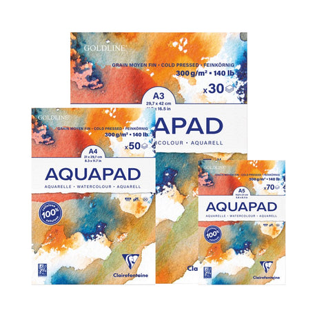 Clairefontaine Goldline Aquapad Cold Pressed Watercolour Block 300 GSM Artist Paper - Retail Maharaj