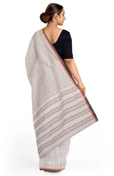 Santipuri Cotton Saree – Off White - Retail Maharaj