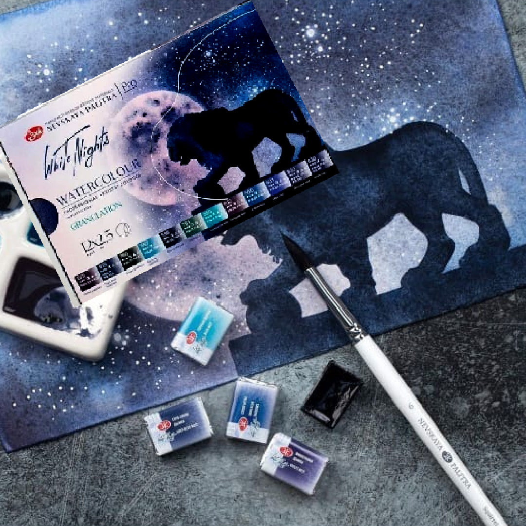 White Nights Granulating Watercolour 12 Full Pans Set