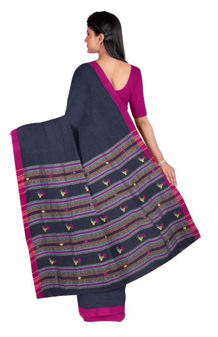 Dokhna Cotton Saree – Blue