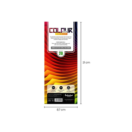 Scholar Recycled Color Paper Sheets 120gsm for Bookmarks and Crafts - Retail Maharaj