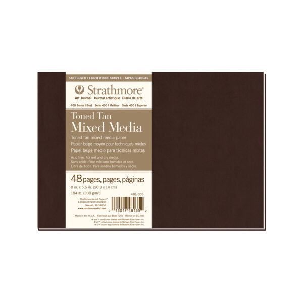 Strathmore 400 Series Toned Tan and Gray Mixed Media Art Journal Hardbound and Softcover