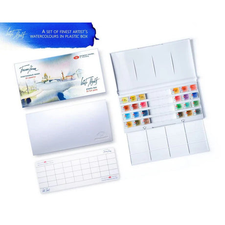 White Nights Artist’s Watercolour Cake Set of 24 - Premium Quality Watercolour Cakes for Artists - Retail Maharaj
