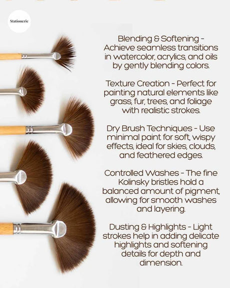 Retail Maharaj Fan Brush No. 5 Kolinsky Synthetic - Retail Maharaj