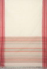 Begumpuri Cotton Saree – White and Red - Retail Maharaj