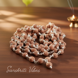 Rudraksha 108 Beads Mala with Silver Caps Premium Japa Mala for Meditation and Spiritual Healing