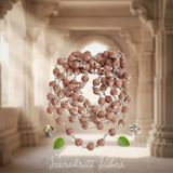 Rudraksha 108 Beads Mala with Silver Caps Premium Japa Mala for Meditation and Spiritual Healing