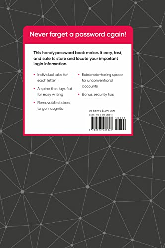 A-Z Password Book: Individual Letter Tabs to Quickly Access Login Information