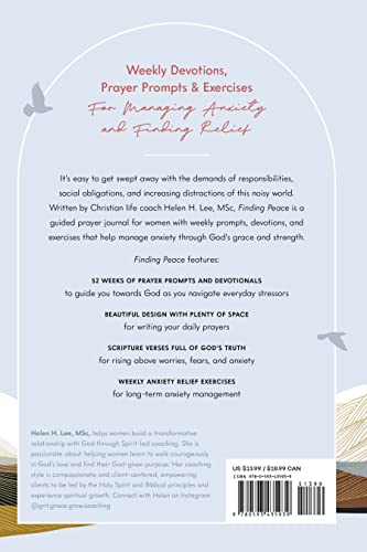 Finding Peace: Prayer Journal for Women: Weekly Devotions, Prompts, and Exercises for Managing Anxiety