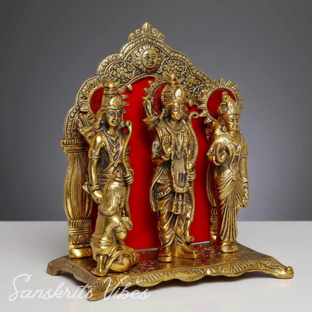 Shri Ram Darbar Statue in Big Size for Pooja - Lord Rama, Laxman, Sita & Hanuman Murti Religious Idol for Home & Office Decor