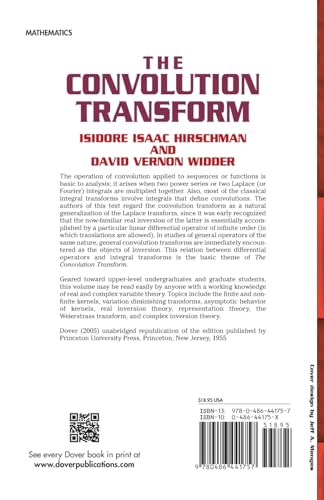 CONVOLUTION TRANSFORM (Dover Books on Mathematics)