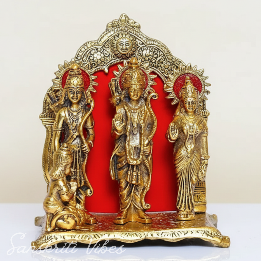 Shri Ram Darbar Statue in Big Size for Pooja - Lord Rama, Laxman, Sita & Hanuman Murti Religious Idol for Home & Office Decor