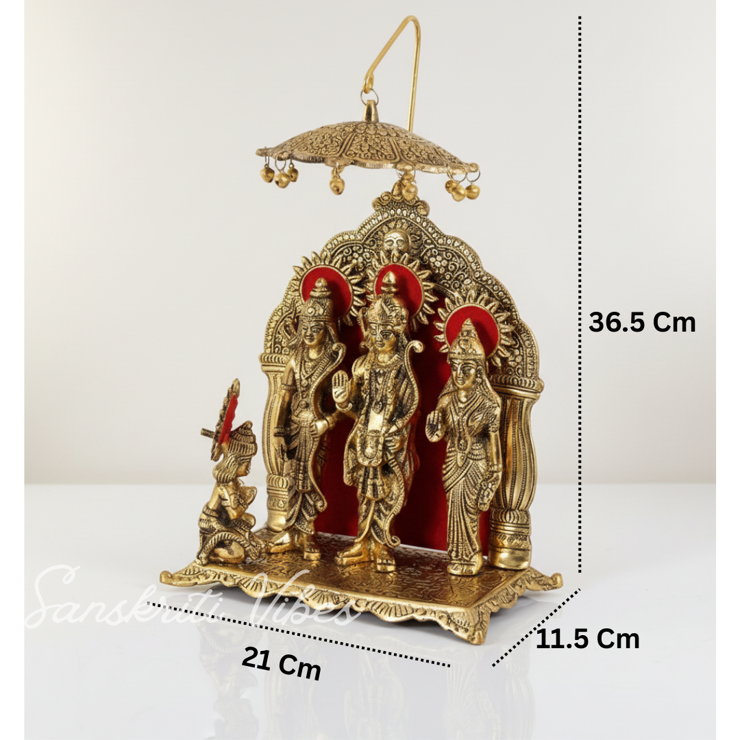 Shri Ram Darbar Statue in Big Size for Pooja - Lord Rama, Laxman, Sita & Hanuman Murti Religious Idol for Home & Office Decor