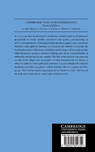 Affine Hecke Algebras and Orthogonal Polynomials: 157 (Cambridge Tracts in Mathematics)
