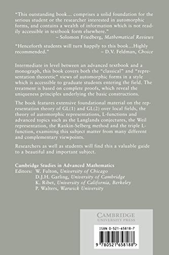 Automorphic Forms and Representations: 55 (Cambridge Studies in Advanced Mathematics)