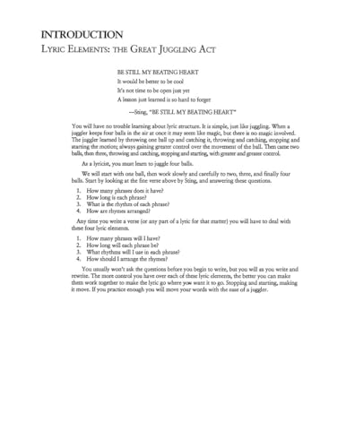 Songwriting: Essential Guide to Lyric Form and Structure