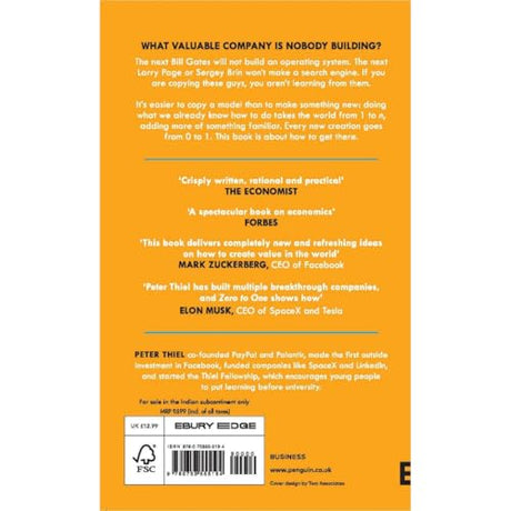 Zero to One: Notes on Start Ups, or How to Build the Future | International Bestseller by Peter Thiel and Blake Masters - Retail Maharaj