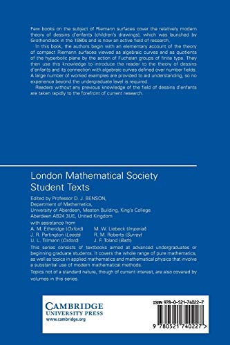 Introduction to Compact Riemann Surfaces and Dessins d'Enfants: 79 (London Mathematical Society Student Texts)