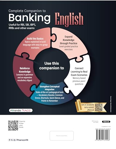 Pearson 2026 Complete Companion to Banking English|Online module- Banking Awareness, Static GK, current affairs articles, quizzes, and Computer Awareness, useful for RBI, SBI, IBPS, RRB - Retail Maharaj